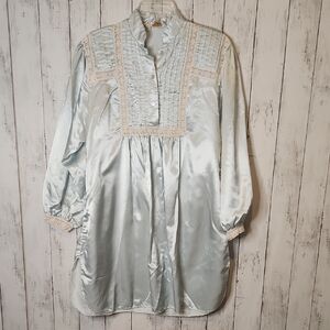 Vintage Ilise Stevens Baby Blue Nightgown Small